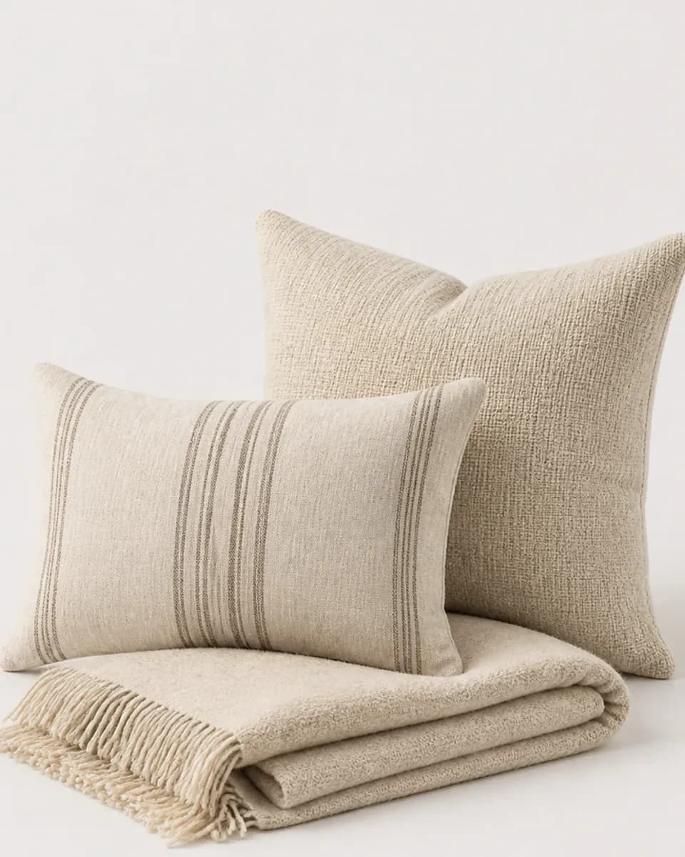Handwoven Linen Cushion Set, view 3
