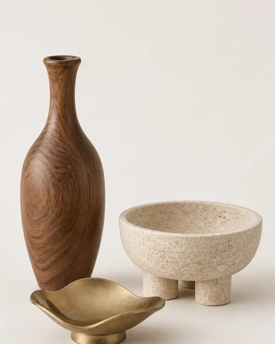 Carved Walnut Object Set, view 3