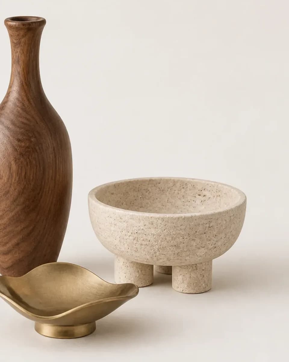 Carved Walnut Object Set, view 4