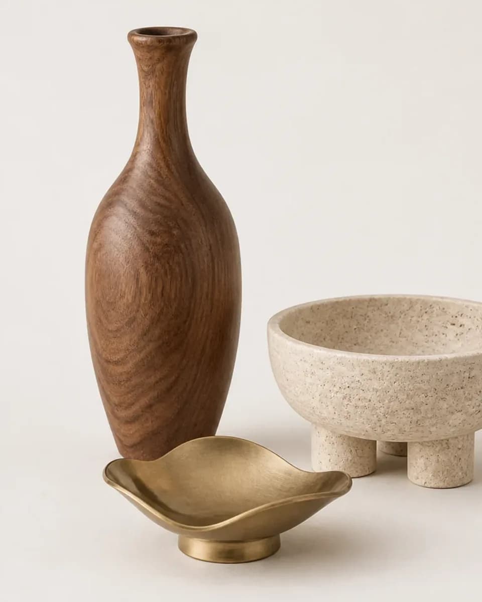 Carved Walnut Object Set, view 5