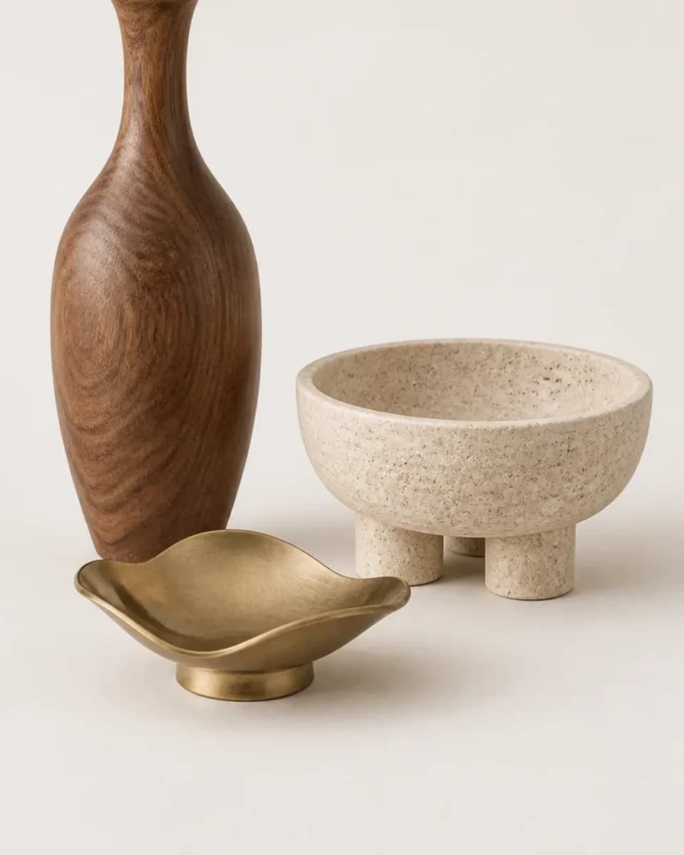 Carved Walnut Object Set, view 6
