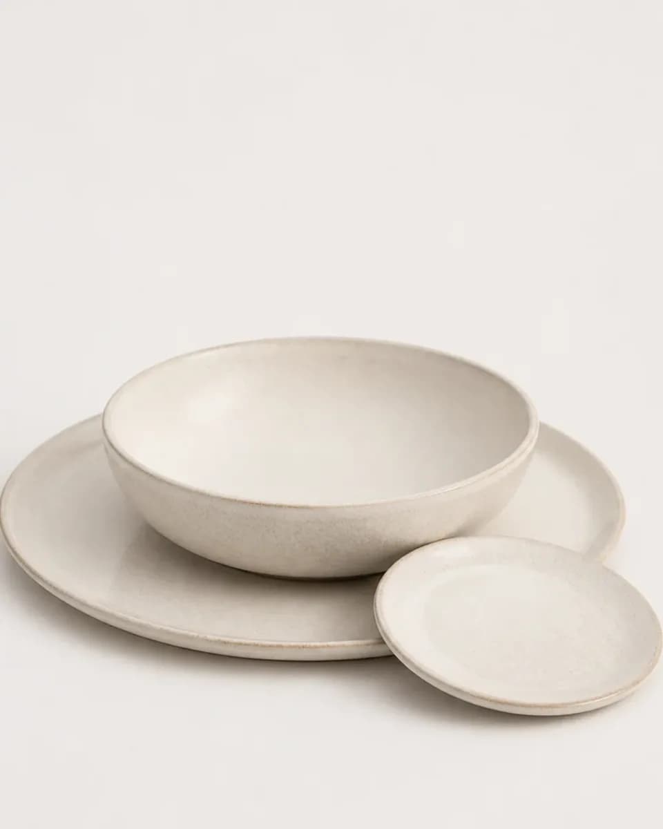 Ivory Stoneware Dinner Set, view 3