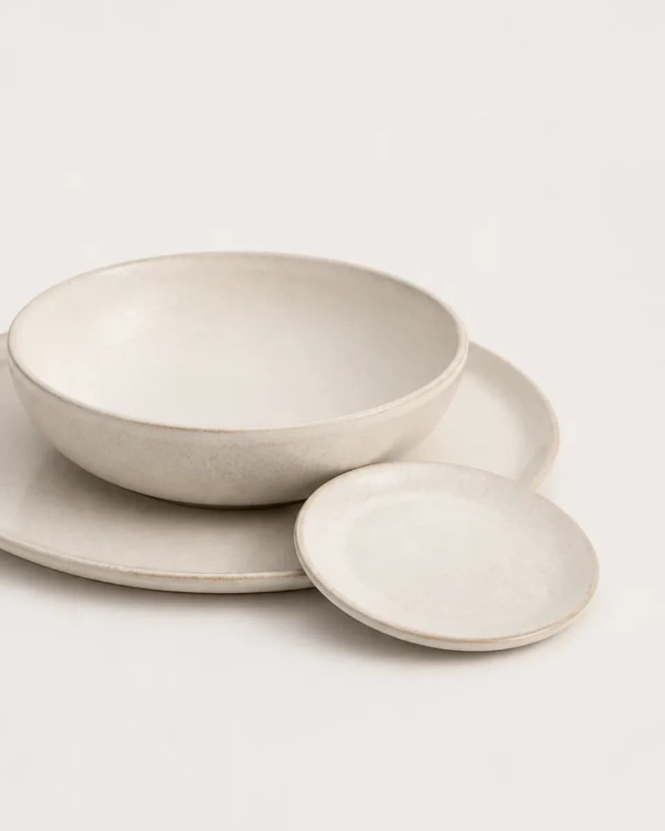 Ivory Stoneware Dinner Set, view 4