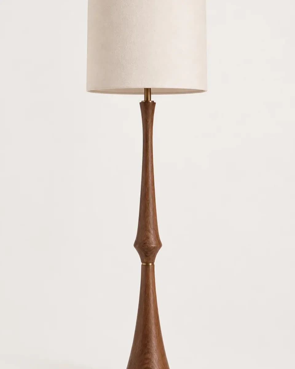 Turned Walnut Floor Lamp, view 2