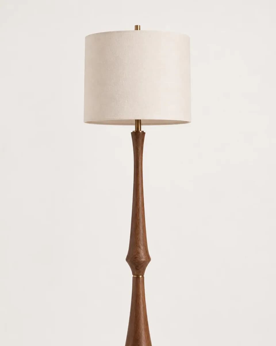 Turned Walnut Floor Lamp, view 3