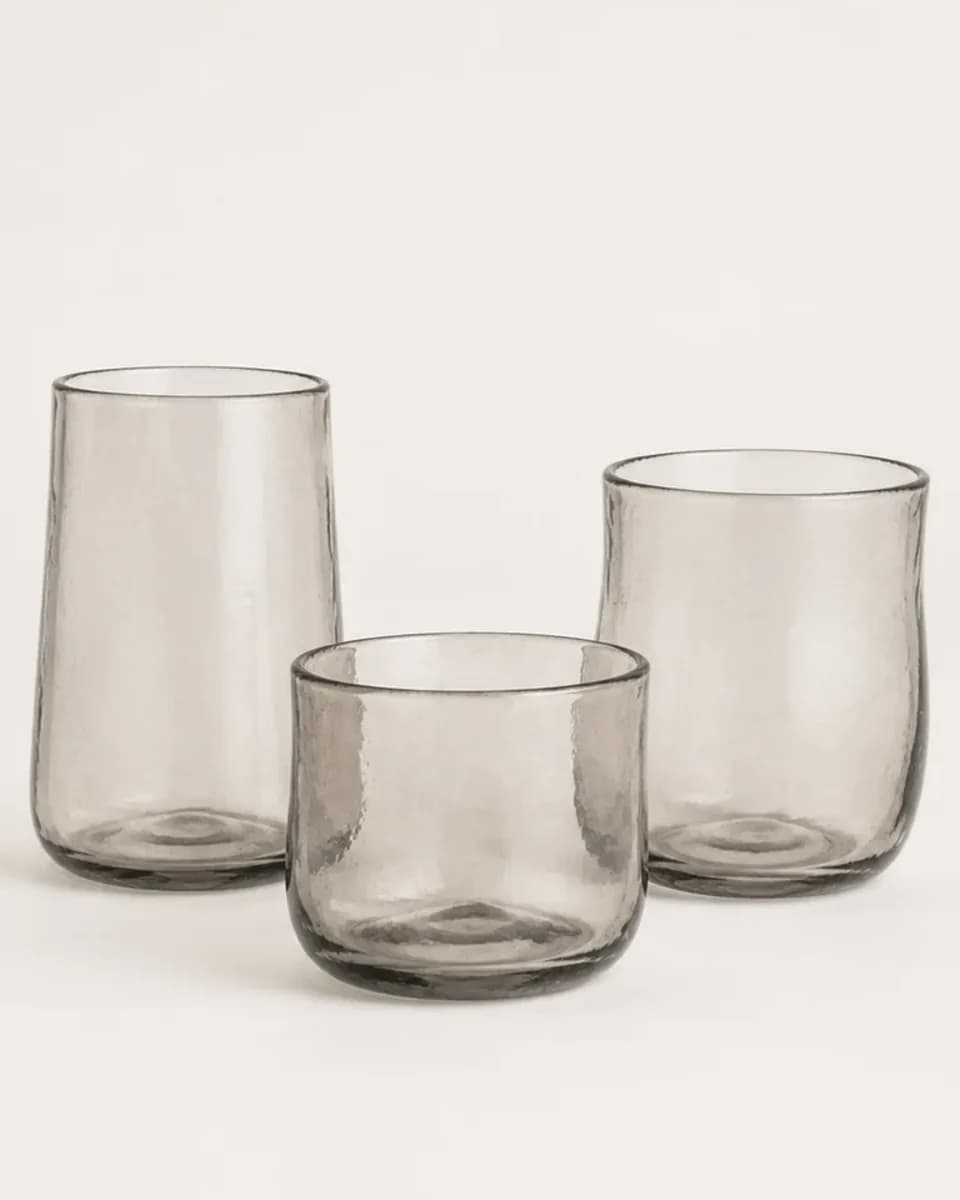 Handblown Smoke Glass Set, view 2