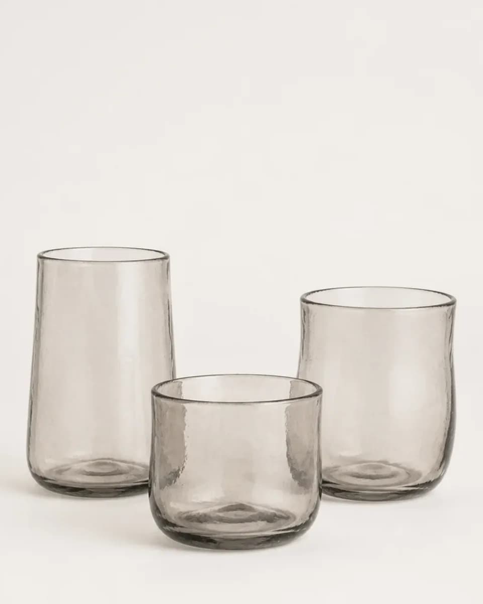 Handblown Smoke Glass Set, view 3