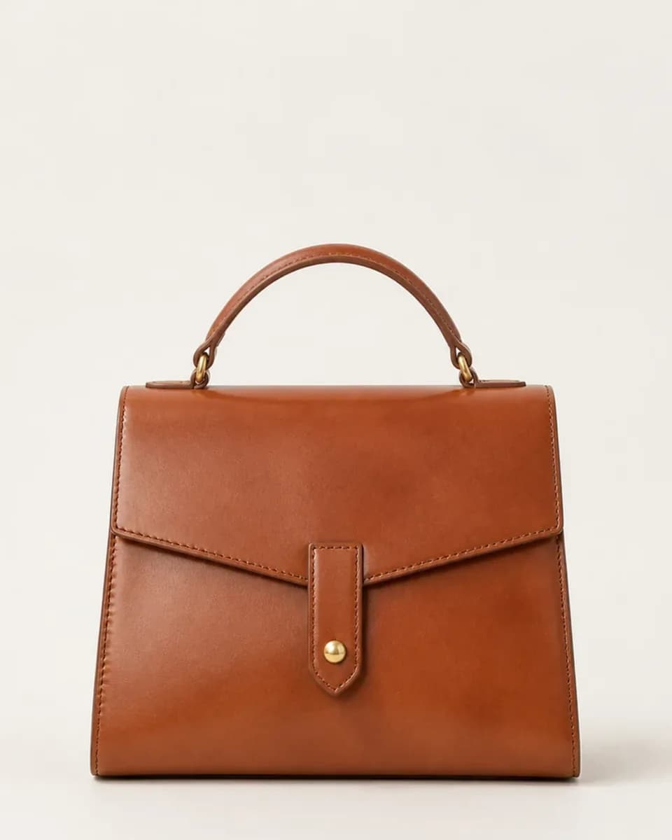 Vegetable-Tanned Leather Briefcase, view 3