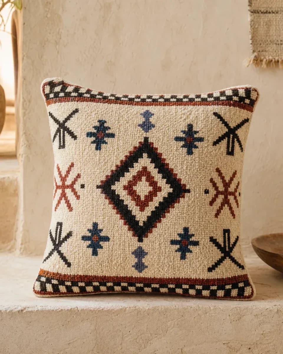 Handwoven Wool Cushion - Main image