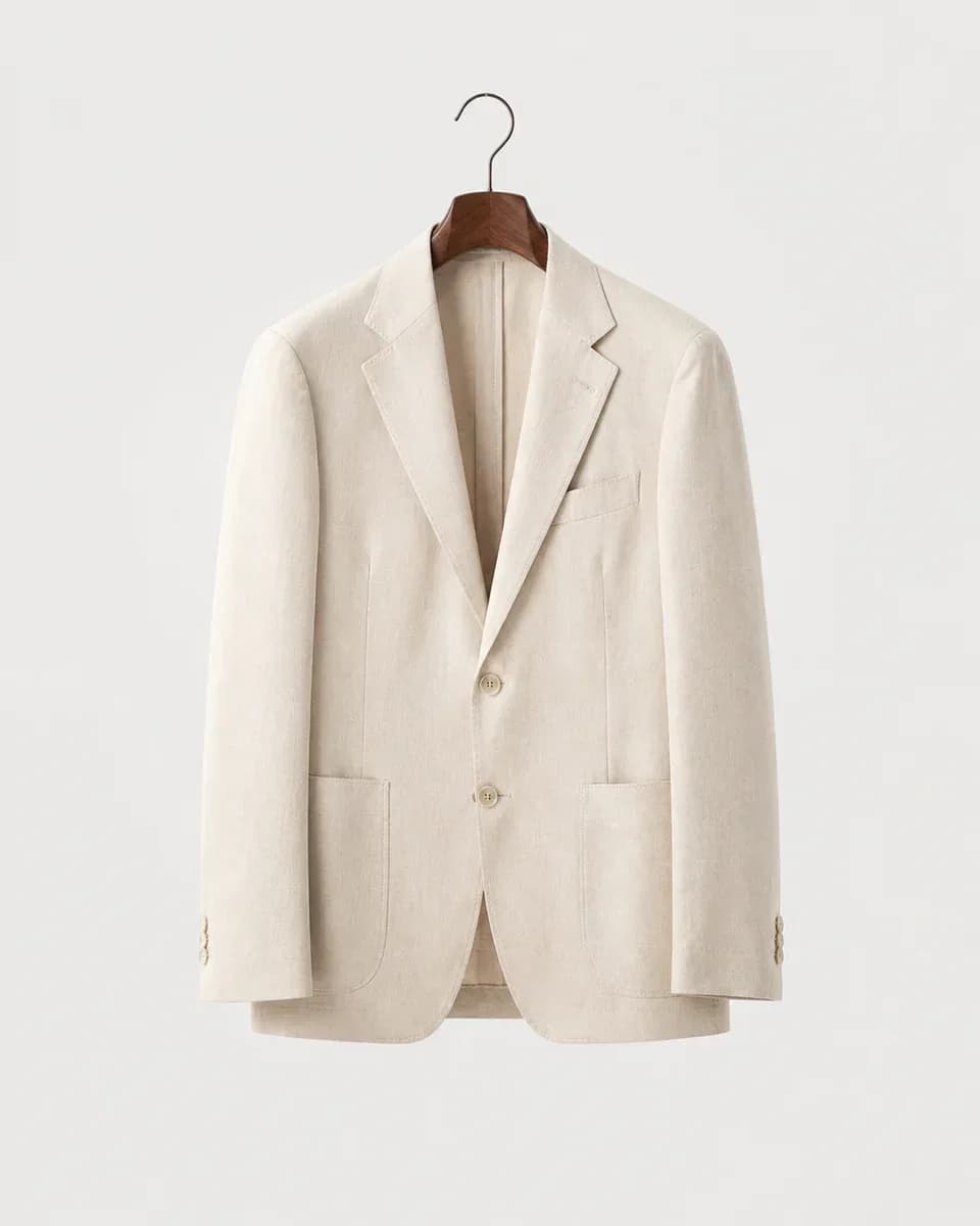 Made-to-Measure Ivory Linen Blazer