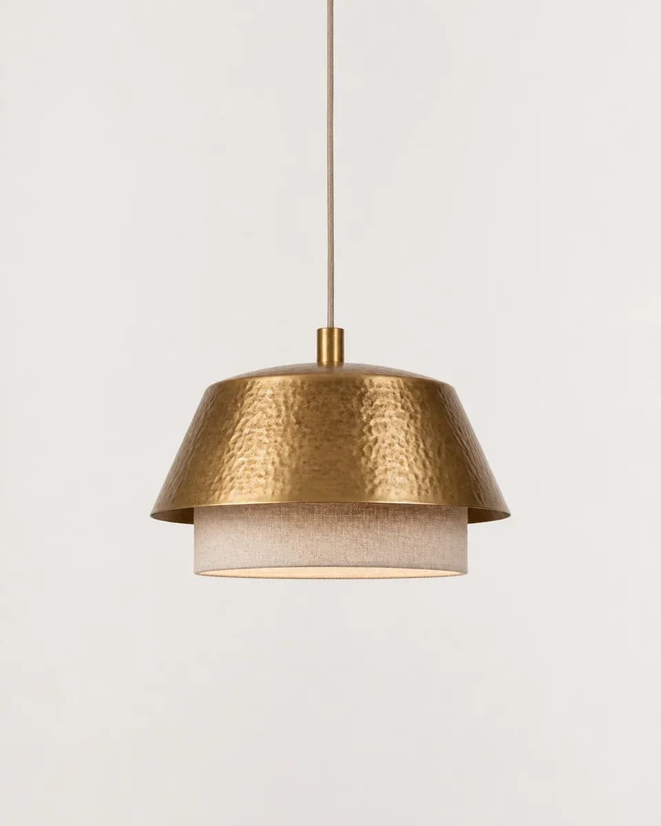 Hammered Brass Pendant - Main image
