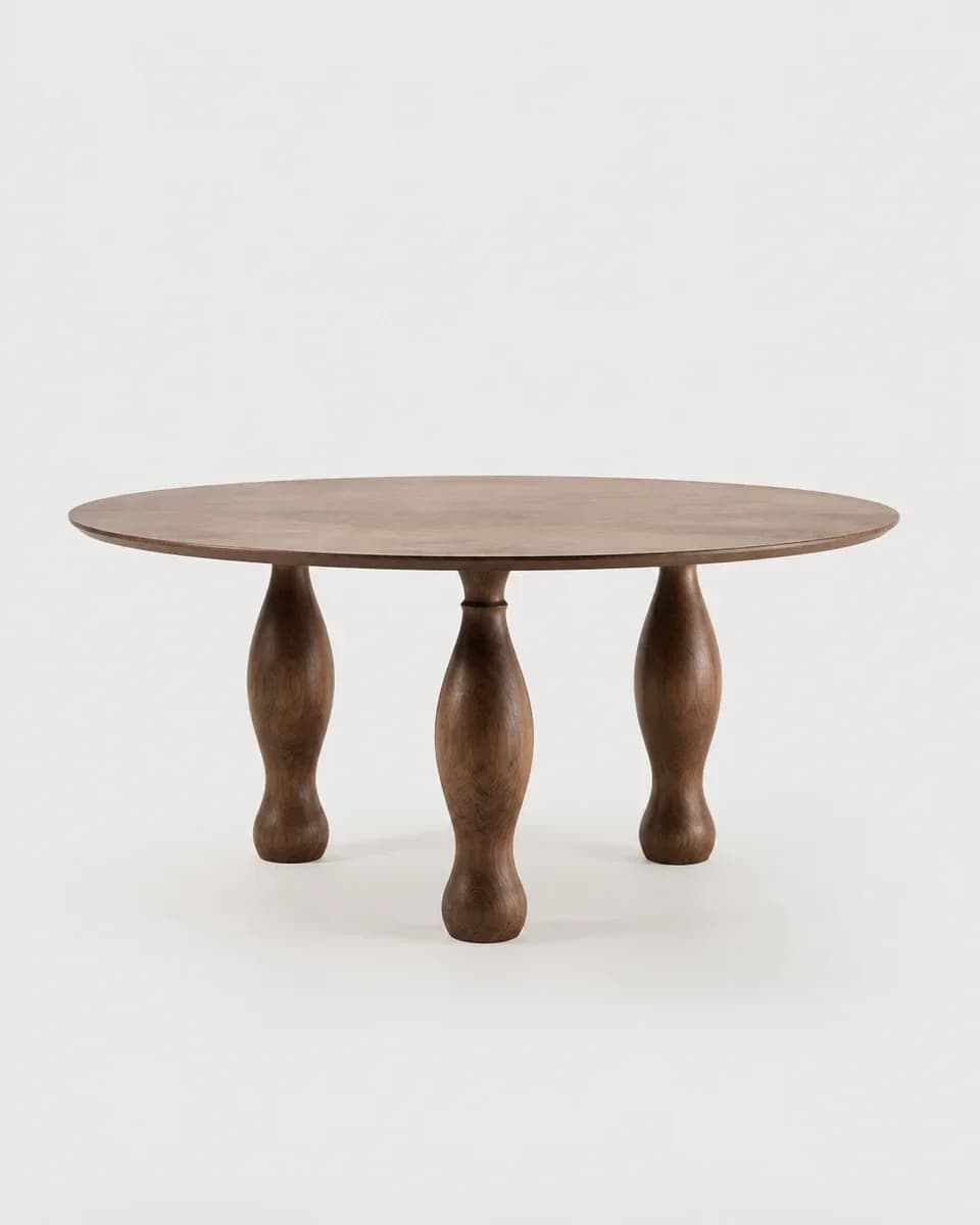 Sculpted Walnut Dining Table - Main image