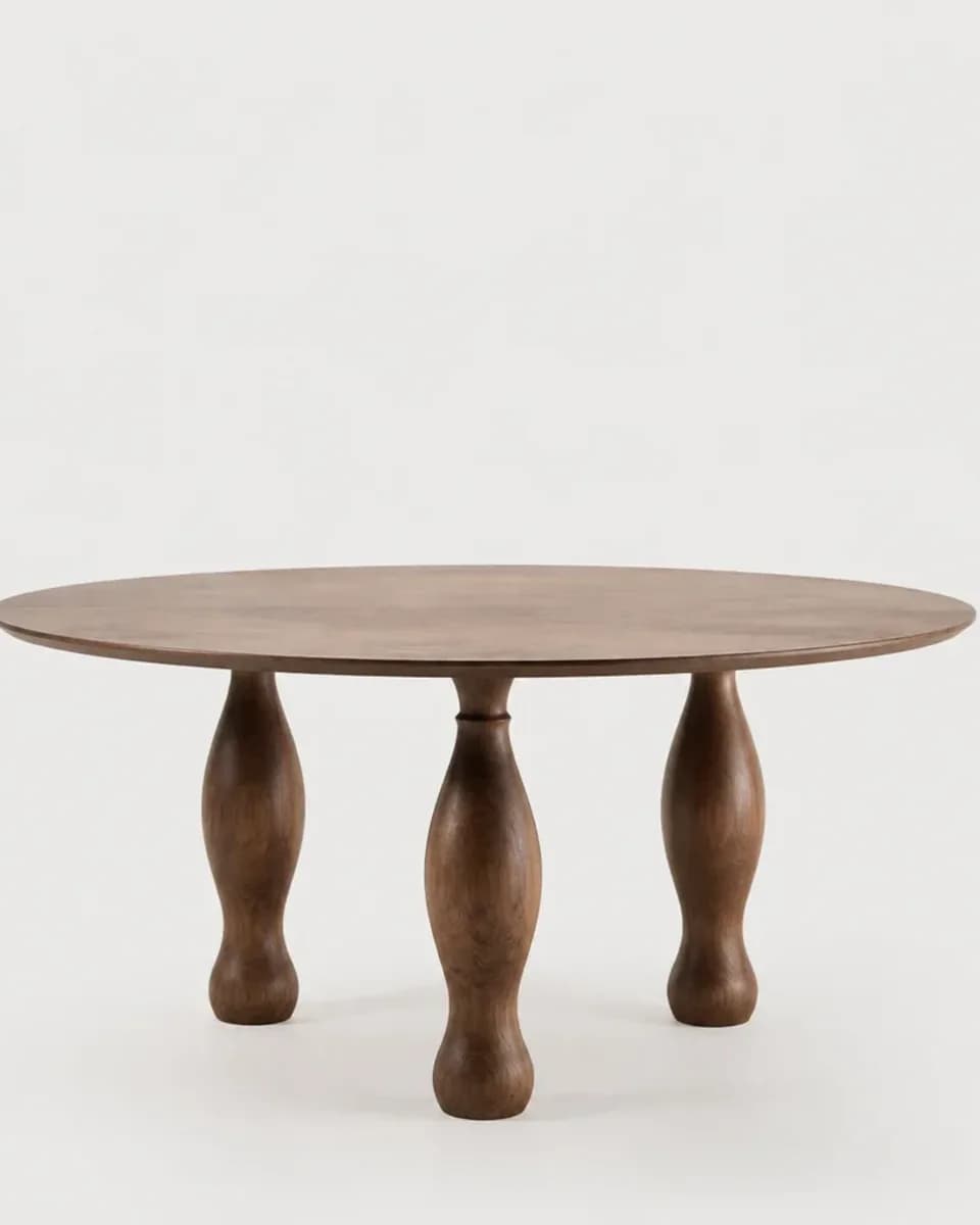 Sculpted Walnut Dining Table, view 3