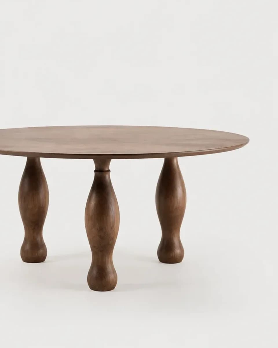 Sculpted Walnut Dining Table, view 4