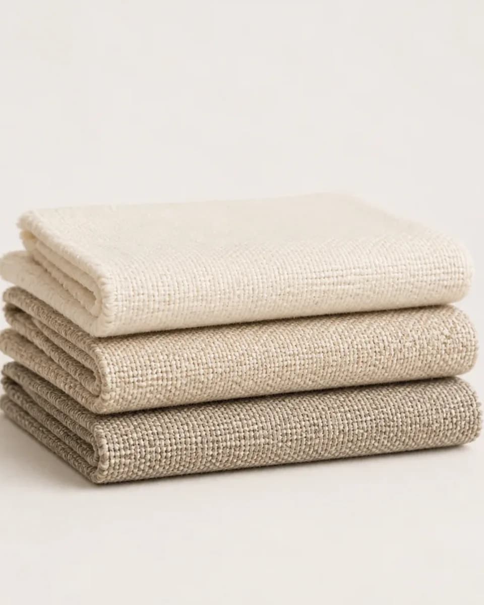 Handwoven Natural Linen Throw, view 2