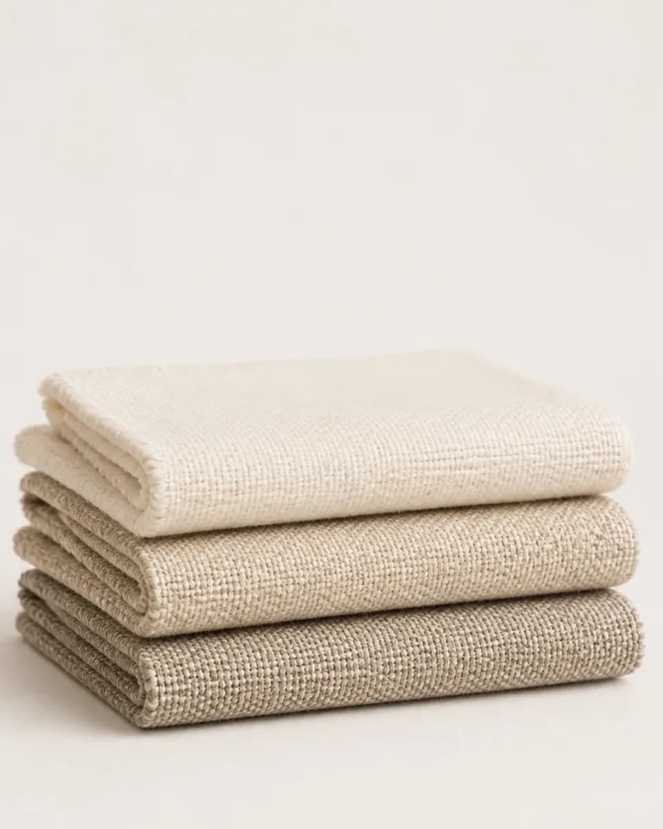 Handwoven Natural Linen Throw, view 3