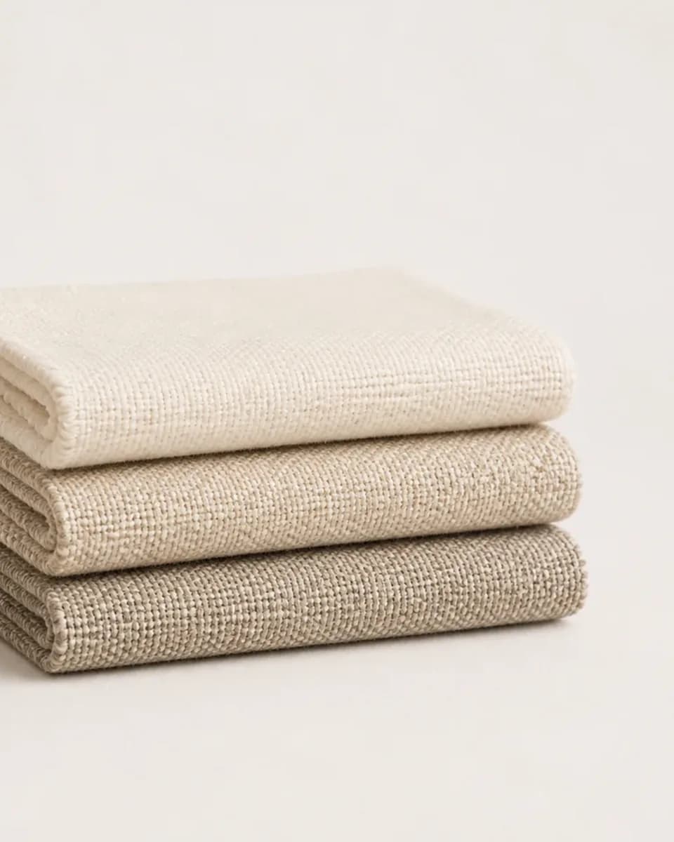 Handwoven Natural Linen Throw, view 4