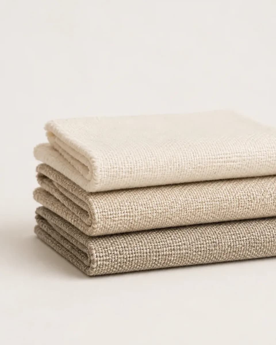 Handwoven Natural Linen Throw, view 5