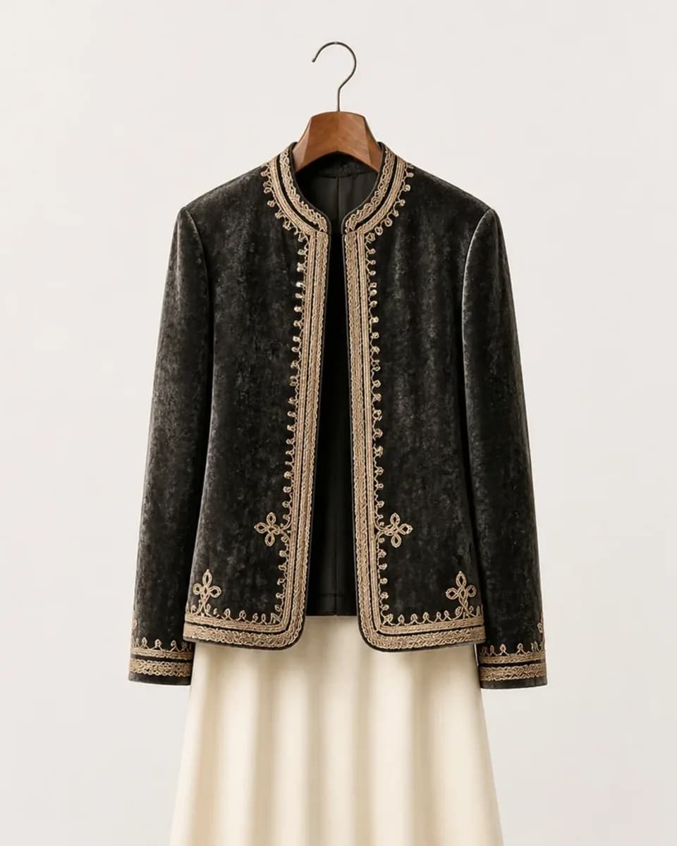 Embroidered Karakou Jacket, view 3