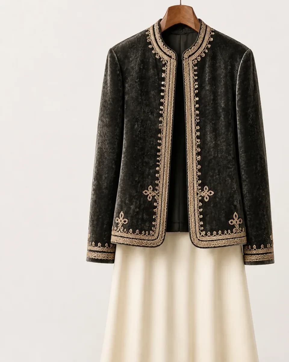 Embroidered Karakou Jacket, view 5